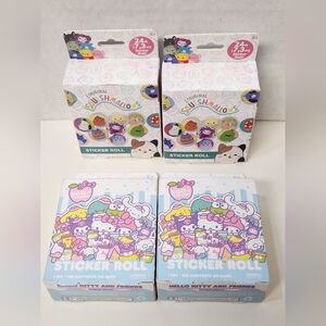 Set Of 4 Original Squishmallows & Hello Kitty 24 foot Sticker Rolls NEW SEALED
